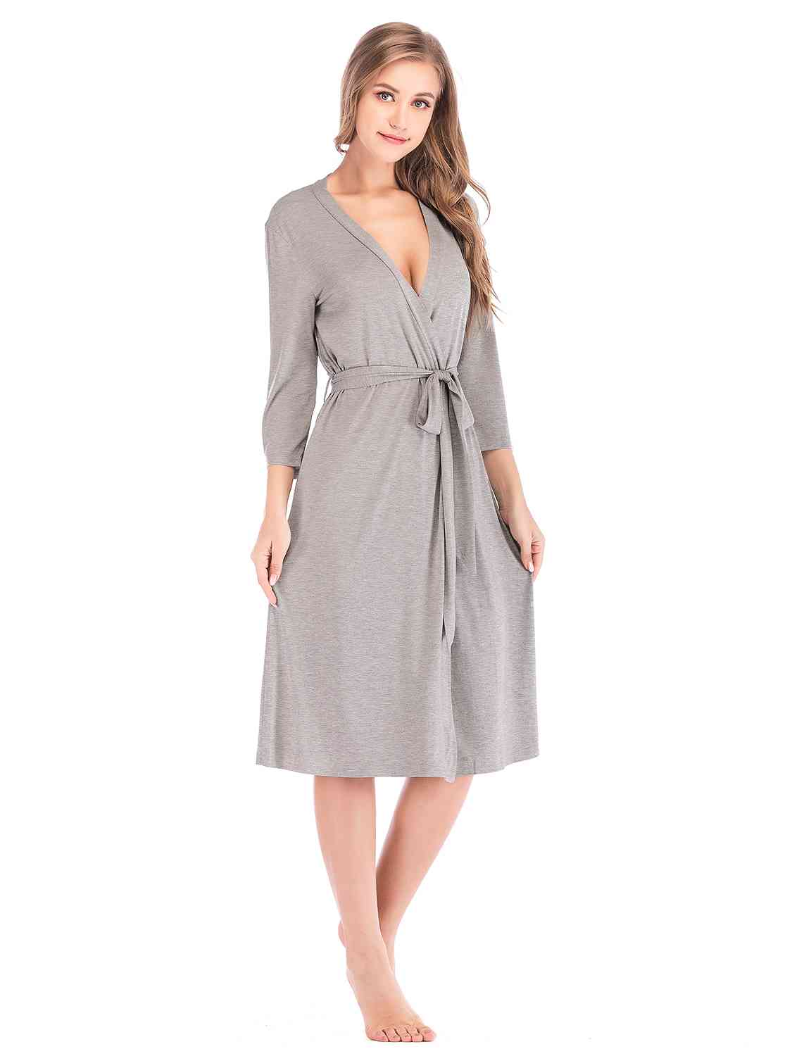 Plunge Tie Front Night Dress  Shop One Place