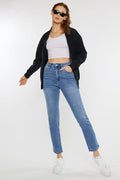 Jeans Kancan de tallas grandes, cintura alta y efecto bigotes de gato