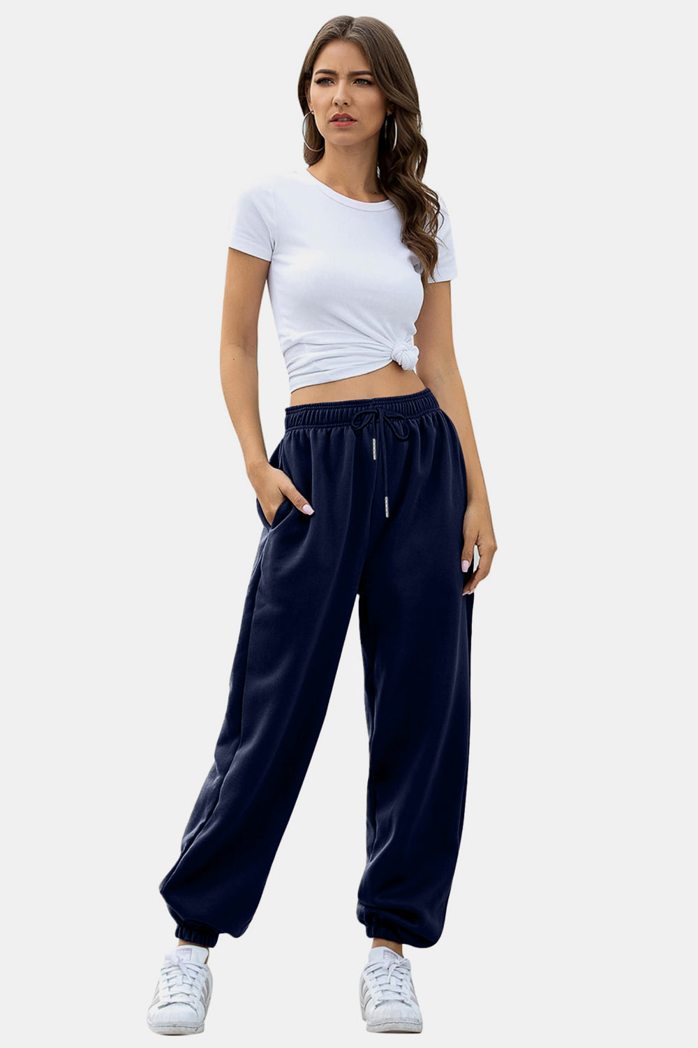 Pantalones jogger con cintura elástica y bolsillos