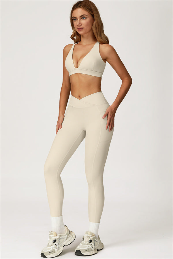 Ensemble 2 pièces Glacier : brassière de sport et leggings