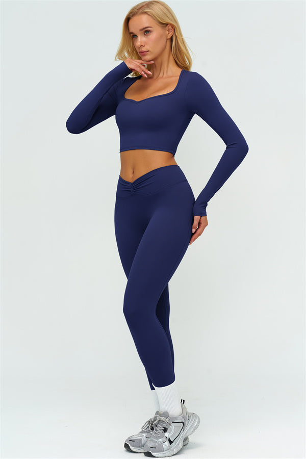 Lushness 2-delige set: cropped top met lange mouwen en leggings