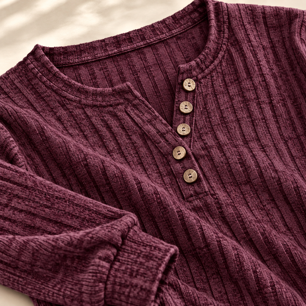 Camiseta henley de canalé Jesse Bell