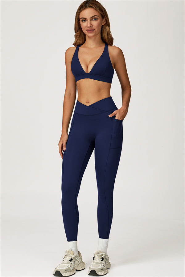 Ensemble 2 pièces Glacier : brassière de sport et leggings