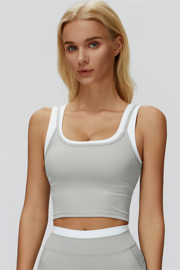 Conjunto de 2 piezas Canyon con top corto de tirantes y leggings acampanados