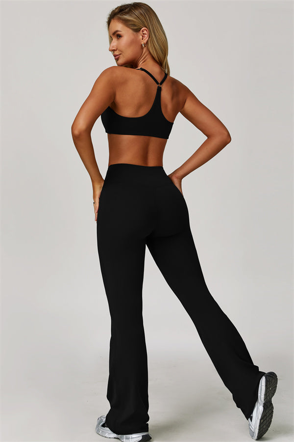 Conjunto Refresh de 2 piezas: sujetador deportivo y leggings acampanados