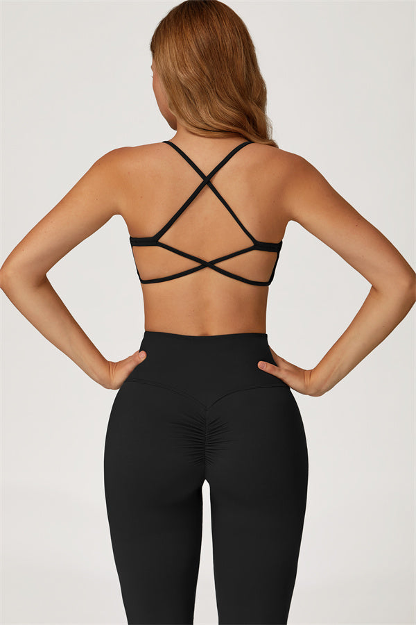Conjunto de 2 piezas Lily con sujetador deportivo y leggings acampanados