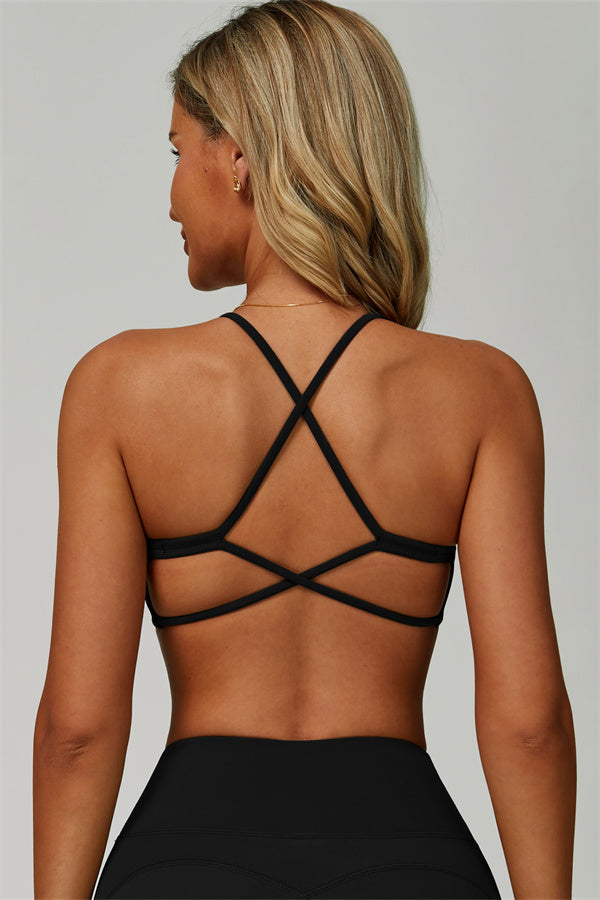 Gedurfde 2-delige sportset: bh met racerback en shorts