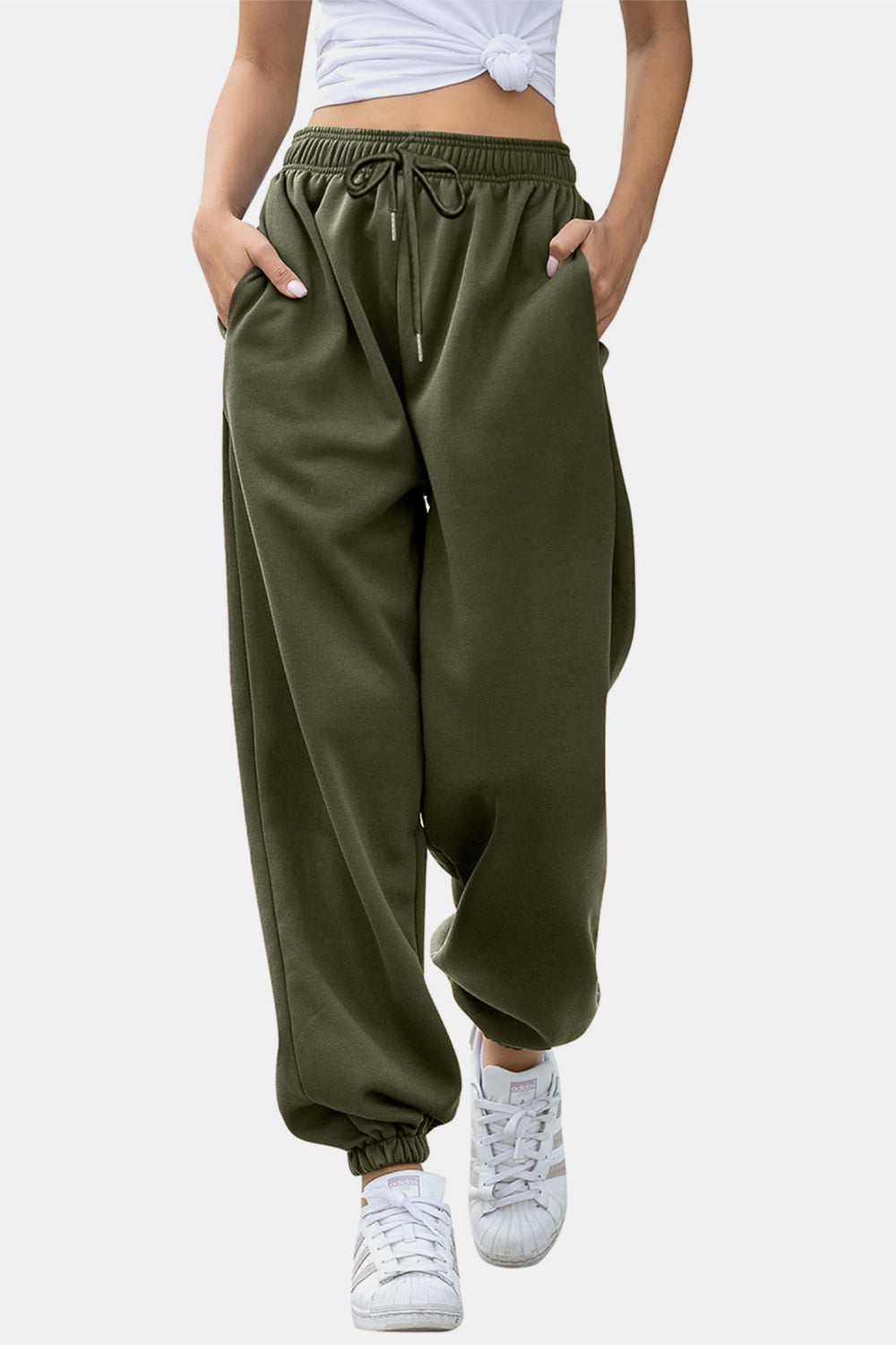 Pantalones jogger con cintura elástica y bolsillos