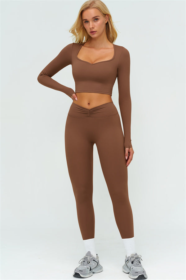 Lushness 2-delige set: cropped top met lange mouwen en leggings
