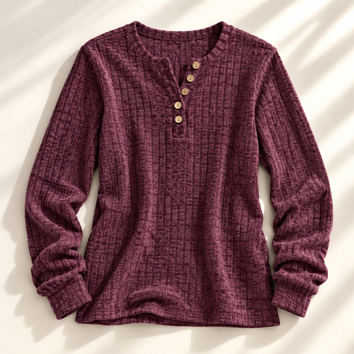 Camiseta henley de canalé Jesse Bell