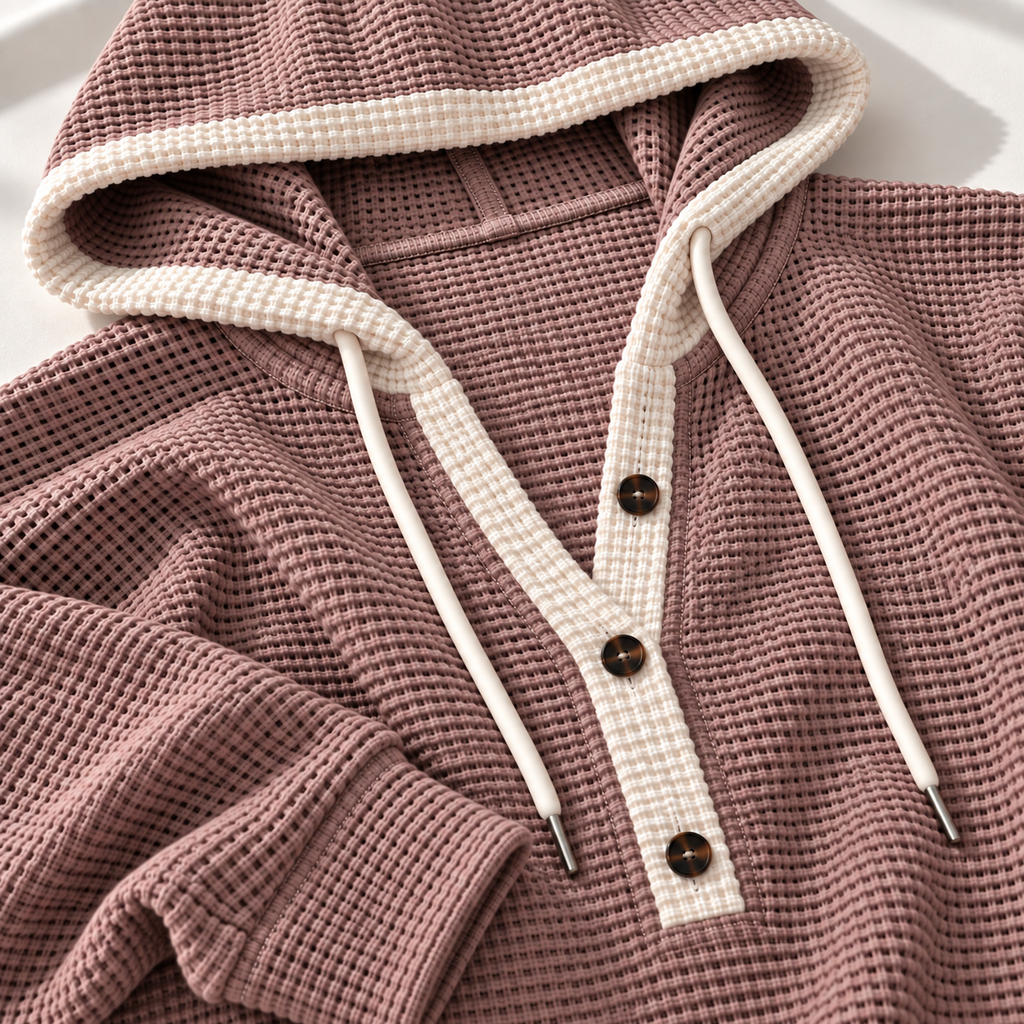 Jesse Bell Camiseta Henley de Tejido Waffle
