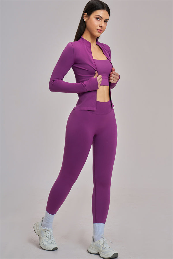 Conjunto de 3 piezas Vision: chaqueta, sujetador deportivo y leggings