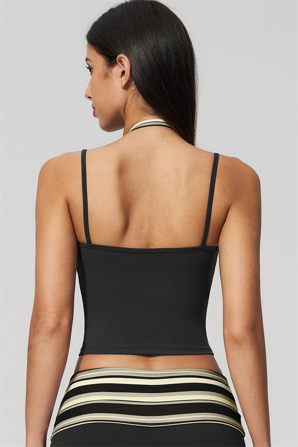 Enliven 2-delige set: mouwloze top met halternek en broek met rechte pijpen