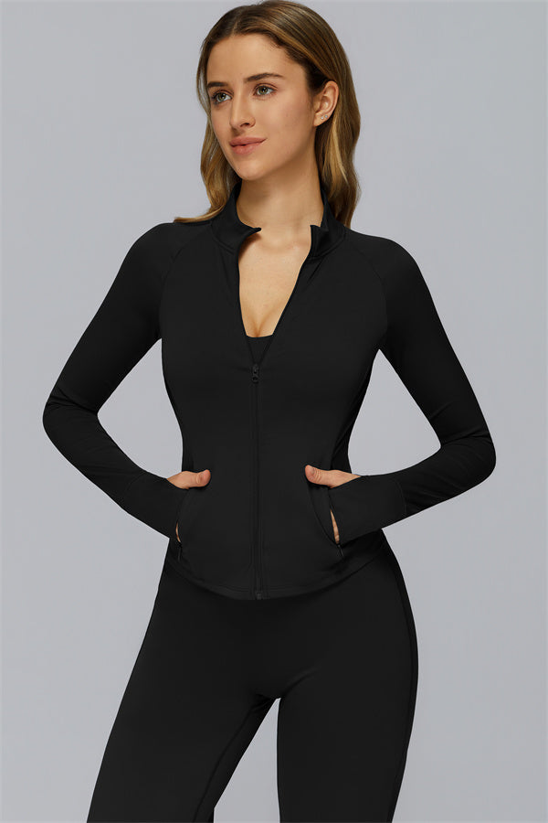Conjunto de 2 piezas FlexCore Pure: chaqueta con cremallera y leggings acampanados