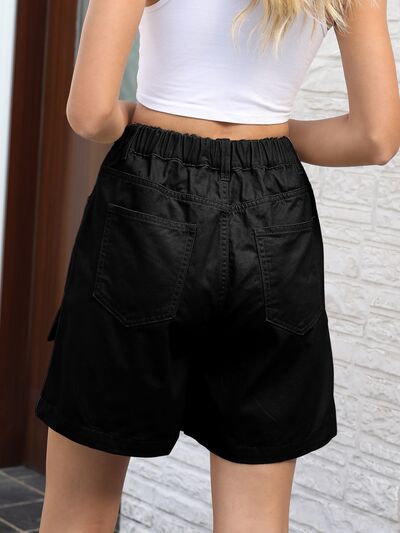 Shorts vaqueros de talle alto con bolsillos