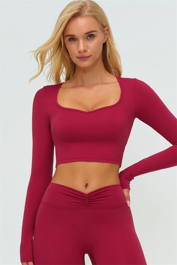 Lushness 2-delige set: cropped top met lange mouwen en leggings