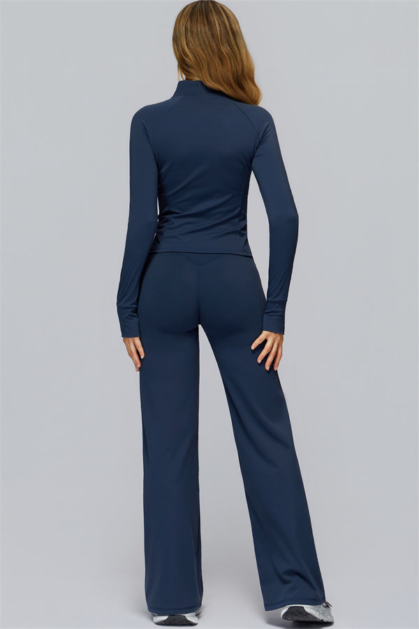 Conjunto de 2 piezas FlexCore Pure: chaqueta con cremallera y leggings acampanados