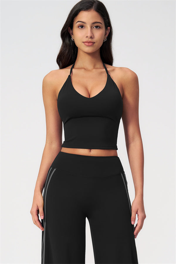 Conjunto de 2 piezas Evoke: top corto y pantalones de pierna recta