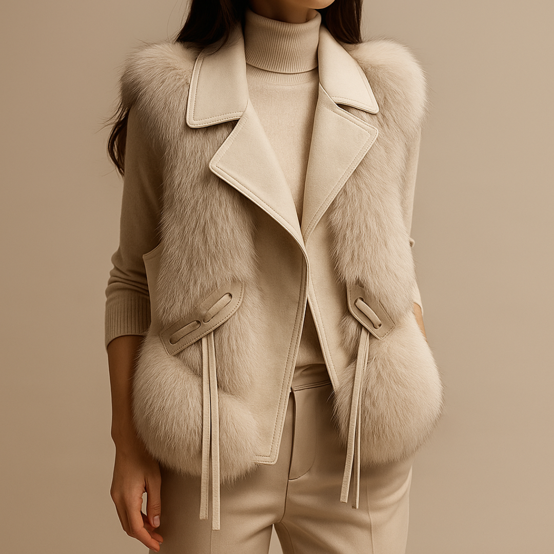Chaleco de piel noble para invierno