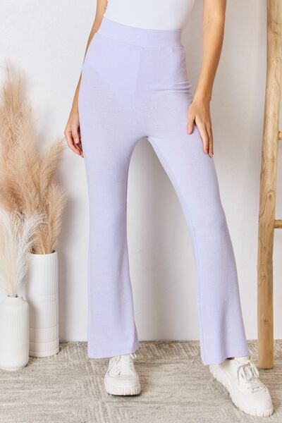 Pantalones acampanados de punto ultrasuave de cintura alta RISEN, en tallas completas