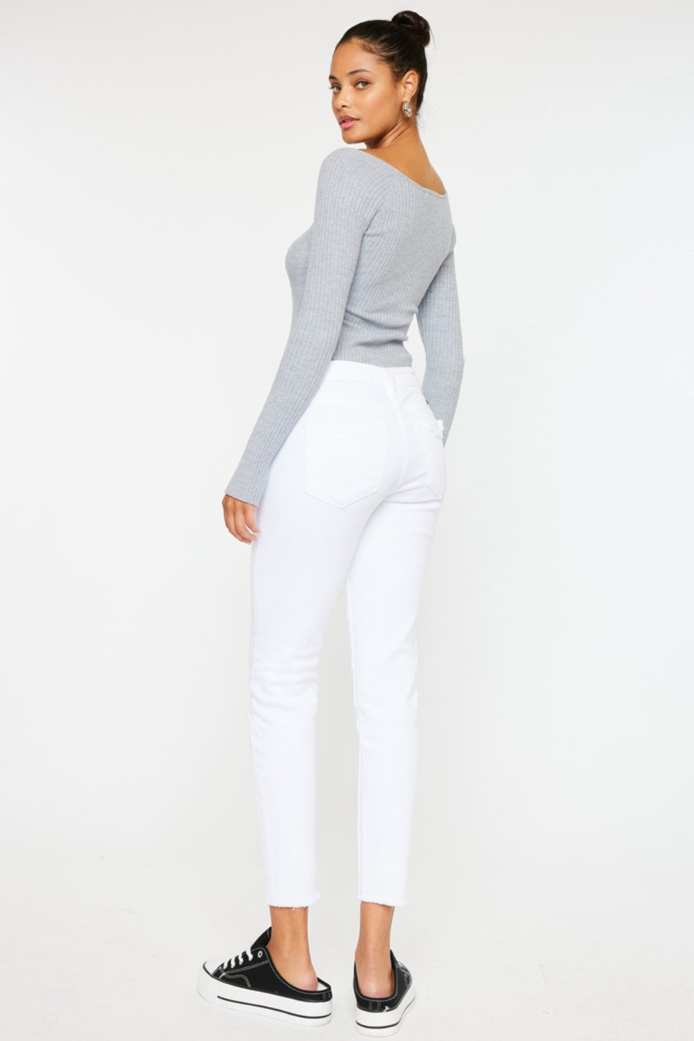 Jeans skinny Kancan de tiro medio y largo al tobillo