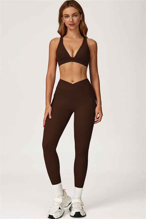 Ensemble 2 pièces Glacier : brassière de sport et leggings