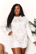 Double Take Floral Long Sleeve Top and Shorts Loungewear Set  Shop One Place