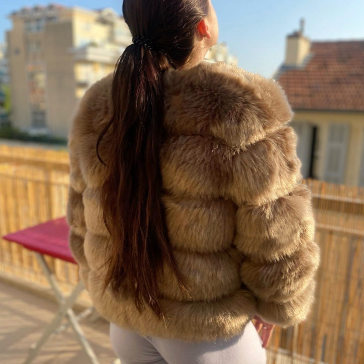 Abrigo de piel de lana