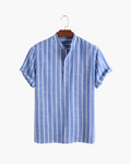 BARI | POLO DE CUELLO MANDARÍN A RAYAS