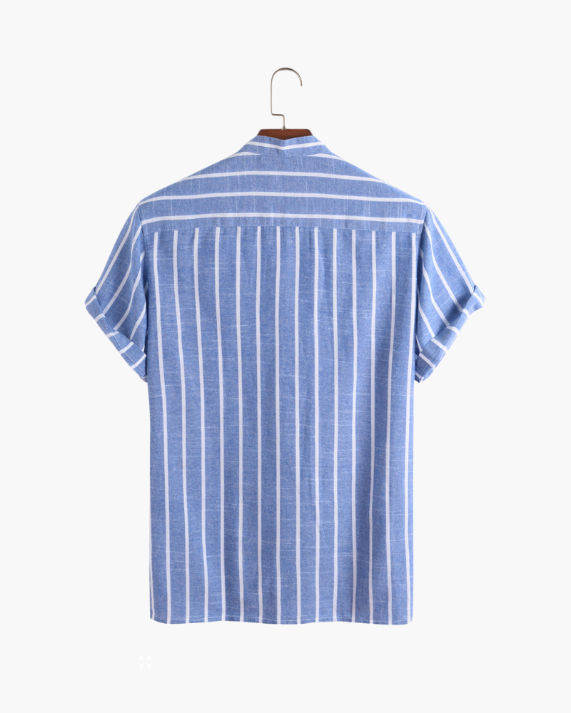 BARI | POLO DE CUELLO MANDARÍN A RAYAS