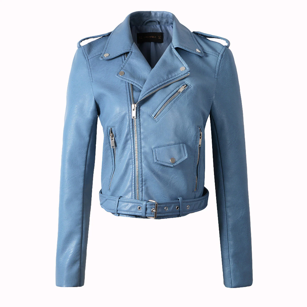 Chaqueta de cuero índigo
