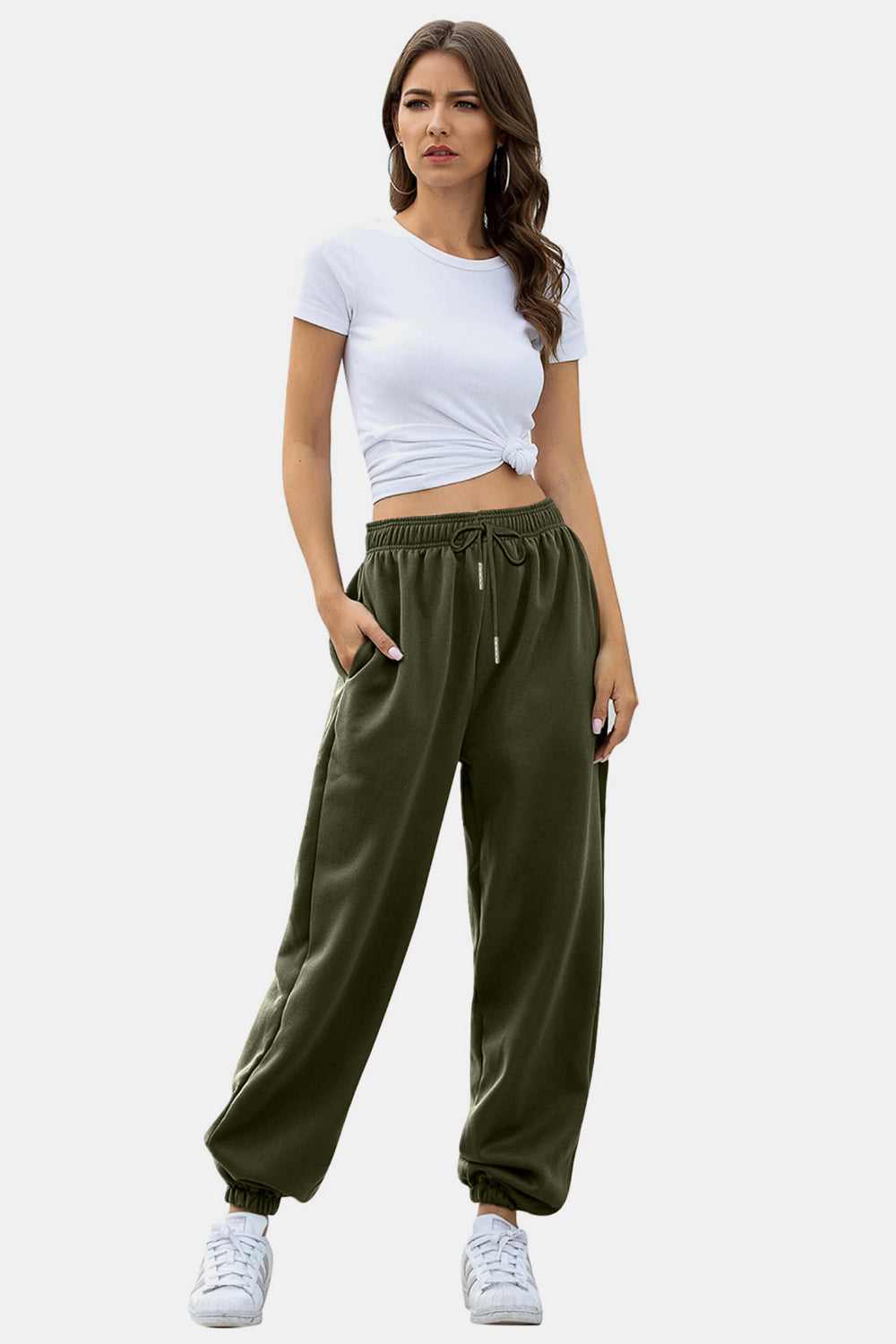 Pantalones jogger con cintura elástica y bolsillos