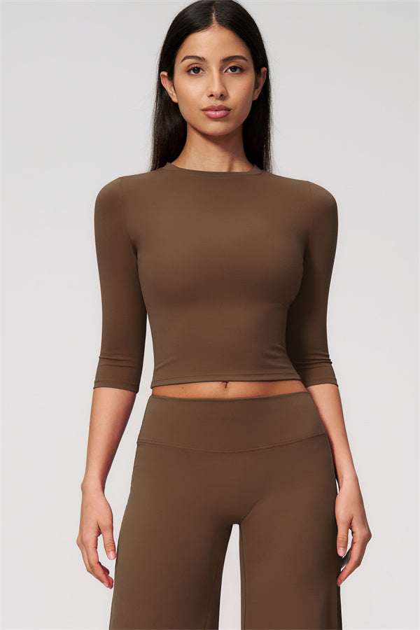 Natalia 2-piece set with half-sleeve top and wide-leg shorts