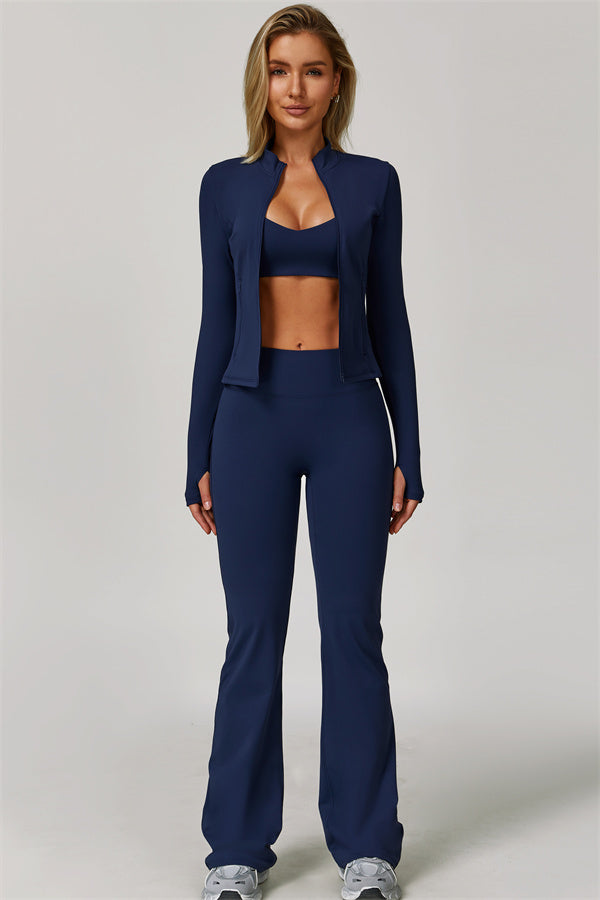 Conjunto Refresh de 2 piezas: sujetador deportivo y leggings acampanados