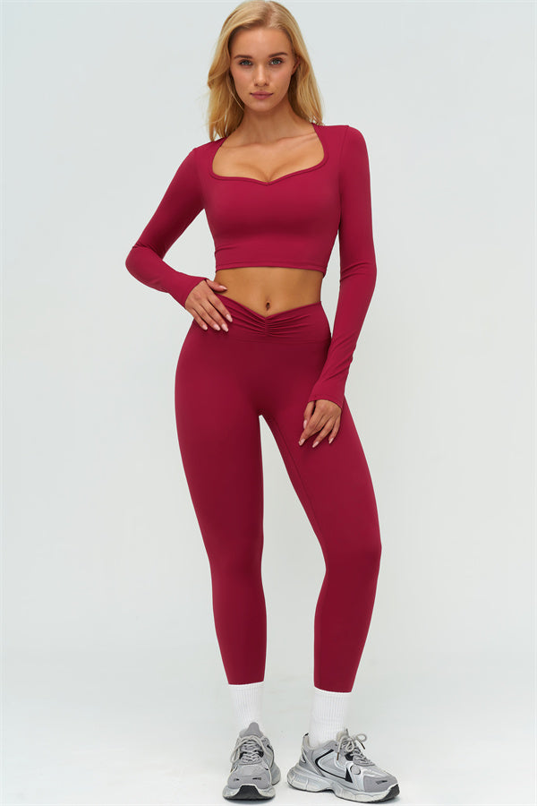 Lushness 2-delige set: cropped top met lange mouwen en leggings
