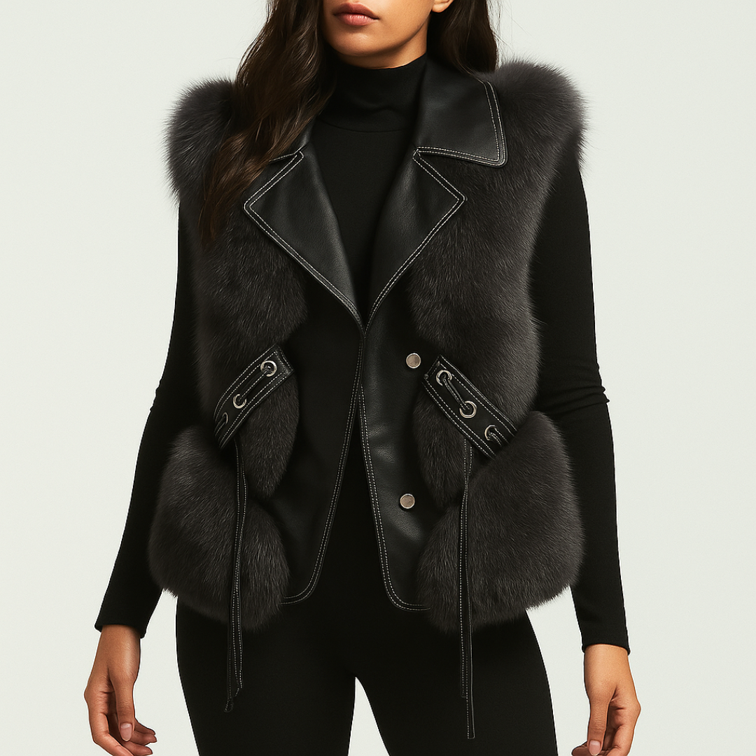 Chaleco de piel noble para invierno