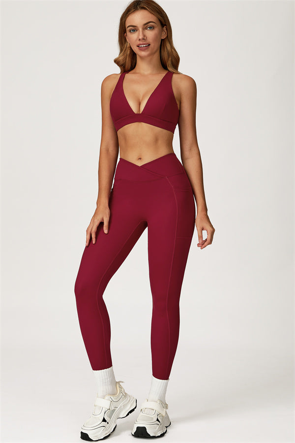 Ensemble 2 pièces Glacier : brassière de sport et leggings