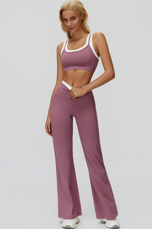 Conjunto Canyon de 2 piezas: sujetador deportivo y leggings acampanados