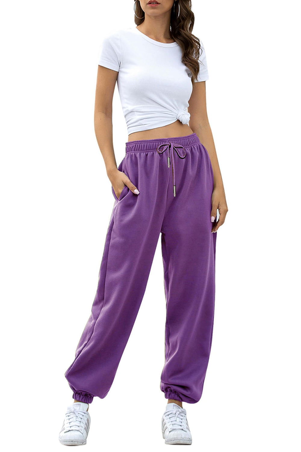 Pantalones jogger con cintura elástica y bolsillos