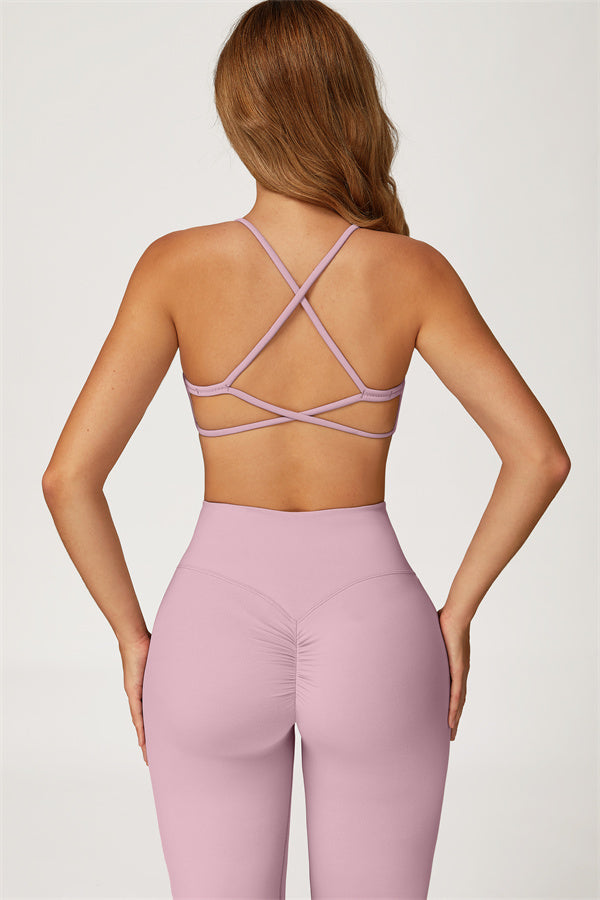 Conjunto de 2 piezas Lily con sujetador deportivo y leggings acampanados