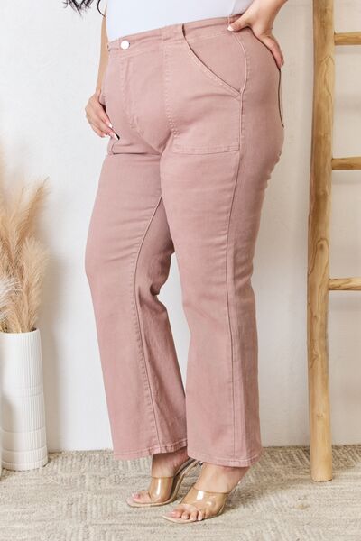 Jeans acampanados de tiro alto al tobillo RISEN para tallas grandes