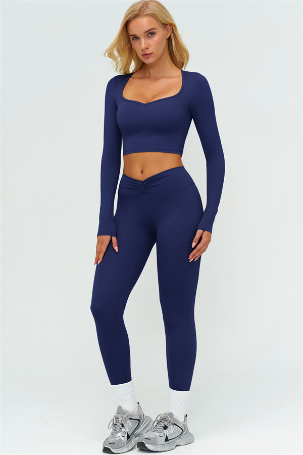 Lushness 2-delige set: cropped top met lange mouwen en leggings