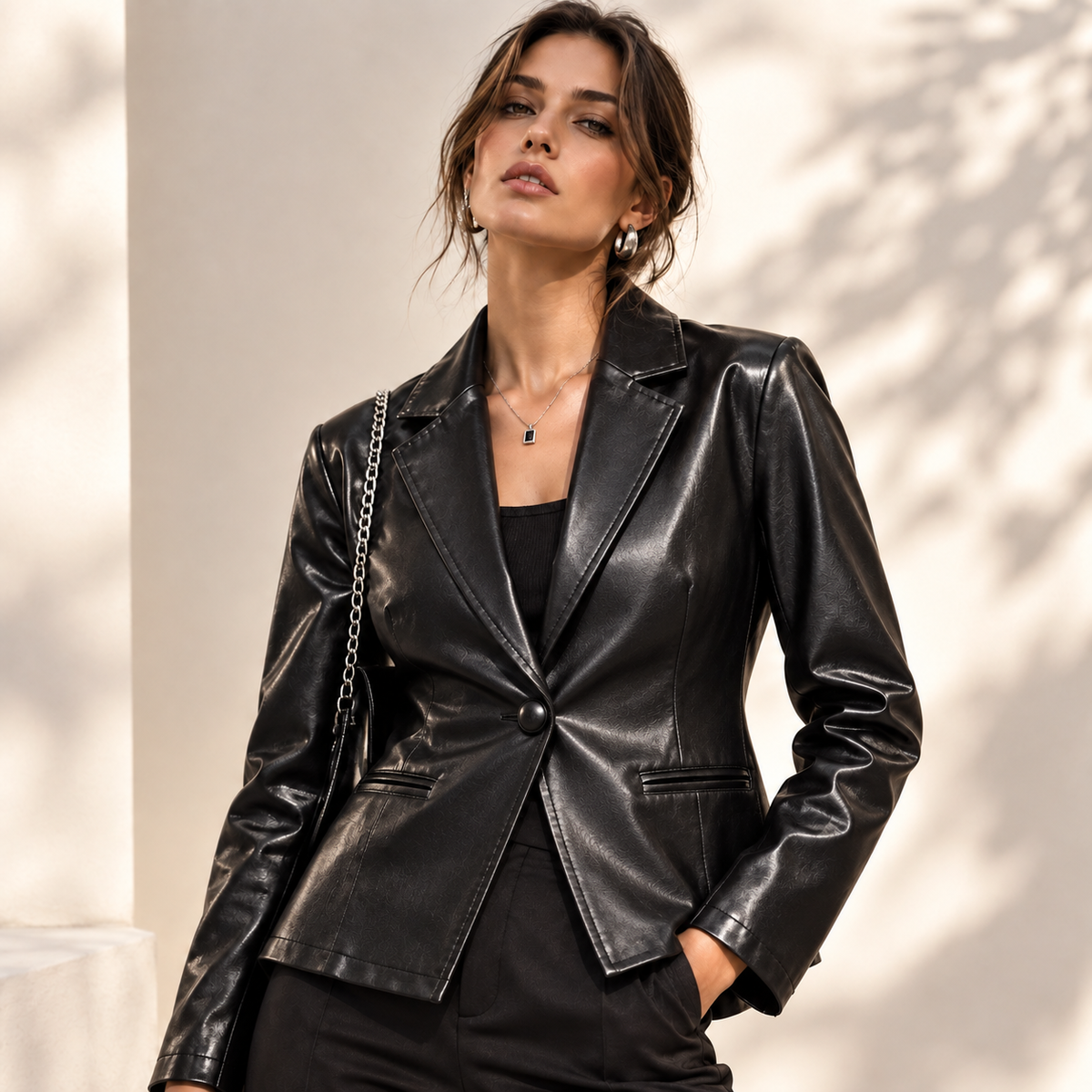 Blazer Harper de piel de cordero