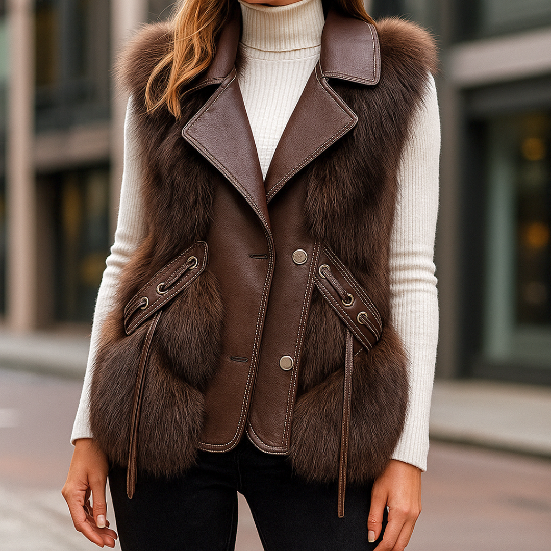Chaleco de piel noble para invierno