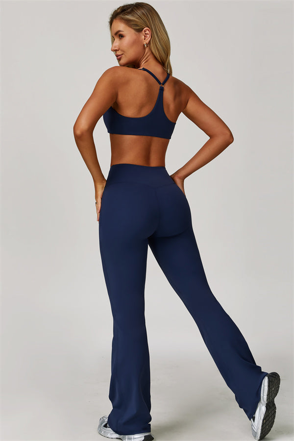 Conjunto Refresh de 2 piezas: sujetador deportivo y leggings acampanados
