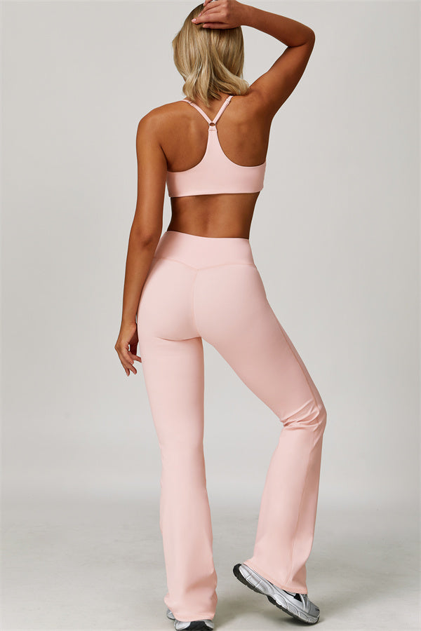 Conjunto Refresh de 2 piezas: sujetador deportivo y leggings acampanados
