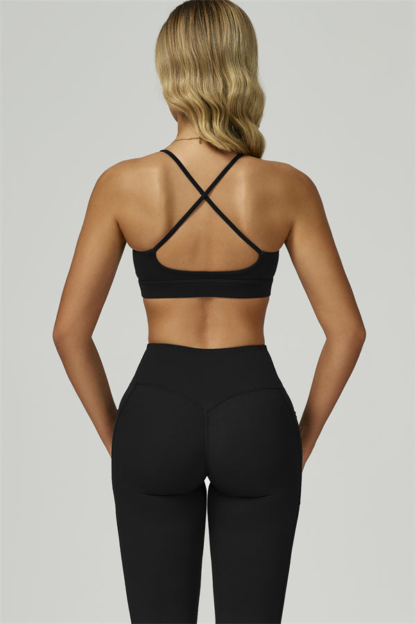Conjunto de 2 piezas Flourish con sujetador deportivo y leggings acampanados
