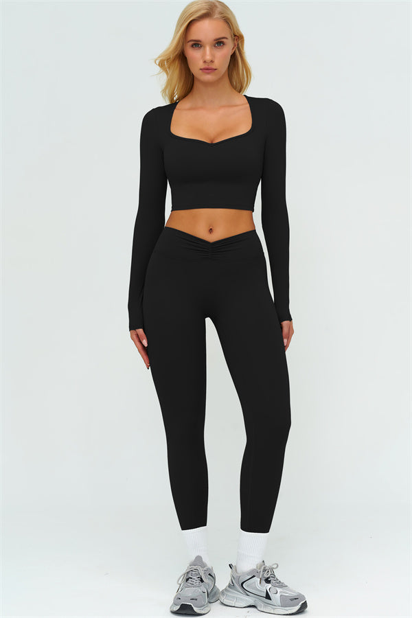 Lushness 2-delige set: cropped top met lange mouwen en leggings