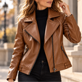 Chaqueta motera Francesca con solapas