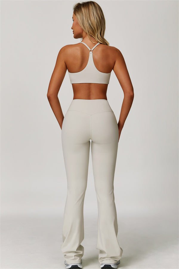 Conjunto Refresh de 2 piezas: sujetador deportivo y leggings acampanados